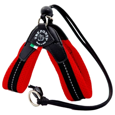 Afbeelding van Tre Ponti Liberta Hondentuig Mesh Rood&amp;Reflectie Hondenharnas 27 37 cm Tot 4 Kg