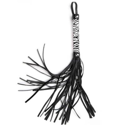 Afbeelding van Argus White Leopard Flogger Leatherlook Zweep AF 001025