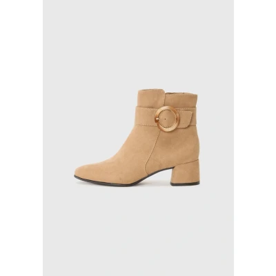 Afbeelding van Marco Tozzi Korte laarzen, Dames, Maat: 38, Beige Imitatieleer/ textiel