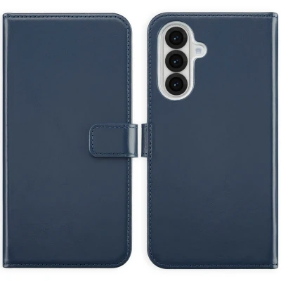 Afbeelding van Selencia Hoesje Geschikt voor Samsung Galaxy A56 Met Pasjeshouder Echt Lederen Bookcase Blauw