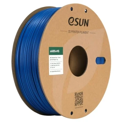 Afbeelding van eSUN eABS+ filament 1,75 mm, eABS+HS ABS Plus 3D printerfilament, hoge snelheid, maatnauwkeurigheid +/ 0,05 spoel van 1 kg (2,2 lbs) voor snel printen, blauw