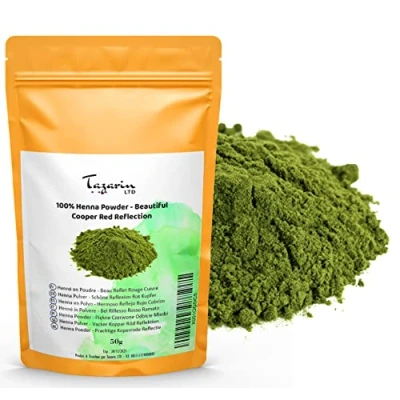 Afbeelding van 50 g hennapoeder, natuurlijk, mooie rode koperglans, haarkleur, 100% zuiver en zonder additieven, fijn poeder
