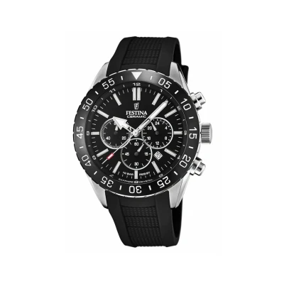 Afbeelding van Festina Ceramic Chronograaf, Heren, Maat: One Size, Black