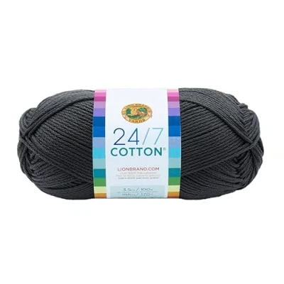 Afbeelding van Lion Brand Yarn Company katoengaren, 100% katoen, antracietgrijs