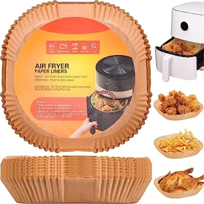 Afbeelding van bakpapier voor Air Fryer 100 stuks wegwerpbakken schoon koken geschikt de meeste merken (16 cm)