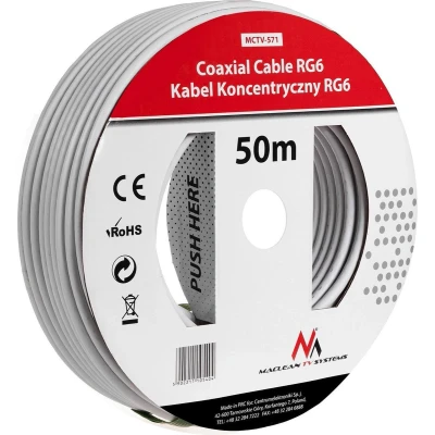 Afbeelding van RG6 Coaxiale kabel 1.0CCS 50 m Maclean TV