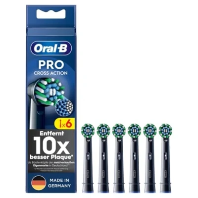 Afbeelding van Oral B PRO Opzetborstels CrossAction zwart, 6 stuks