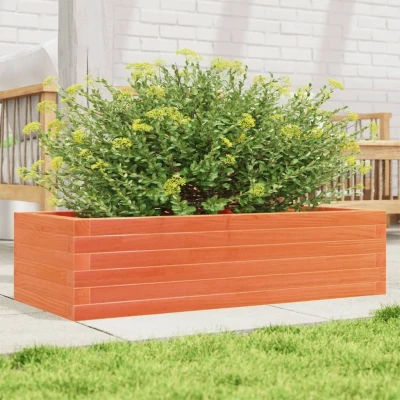 Afbeelding van Plantenbak 90x40x23 cm massief grenenhout wasbruin