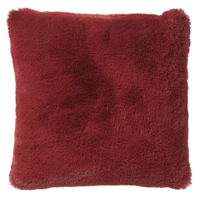 Afbeelding van Dutch Decor ZAYA Sierkussen 45x45 cm bontlook effen kleur Merlot rood