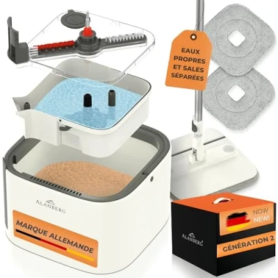 Afbeelding van ALANBERG® Mopset Gen 2 met Emmer Scheiding Vuil/Vers Water Wit