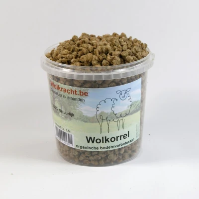 Afbeelding van Wolkracht Wolkorrels Wolpellets Organische bodemverbeteraar en meststof voor moestuin kamerplanten 100% biologisch 1500ml