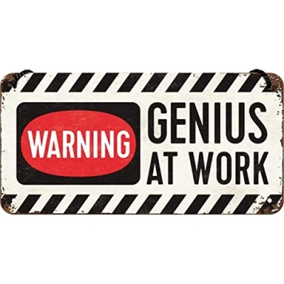Afbeelding van Nostalgic Art Metalen bord Hanging Genius at Work