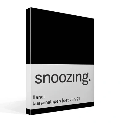 Afbeelding van Snoozing Flanel Kussenslopen Set van 2 40x60 cm Zwart