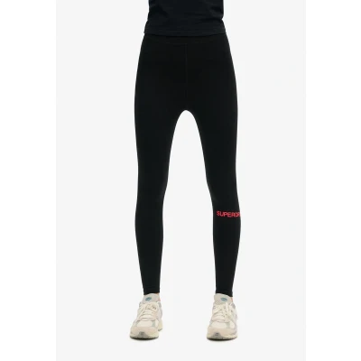 Afbeelding van Superdry Highwaist Legging, Dames, Maat: 36, Black hyper fire pink