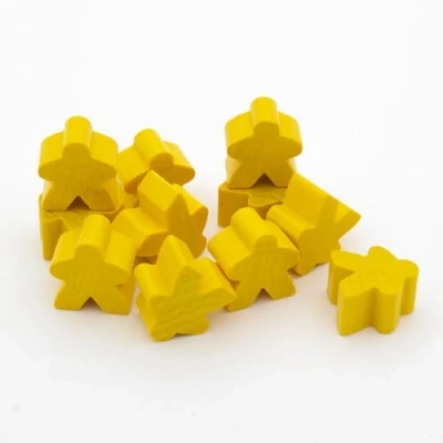 Afbeelding van Spieltz Houten bordspelfiguren, 16 x 10 mm, bordspelaccessoires, gemaakt in Duitsland (geel, 50)