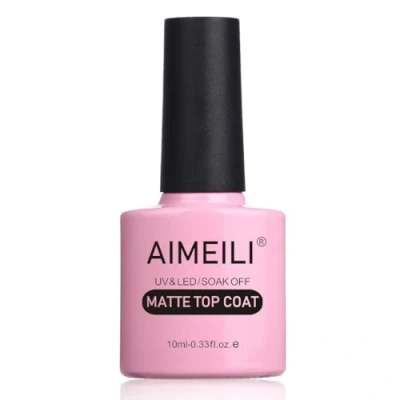 Image de AIMEILI No Wipe Matte Top Coat Mat Vernis Gel Semi Permanent à Ongles Manucure Soak Off UV LED Nail Polish 10ML