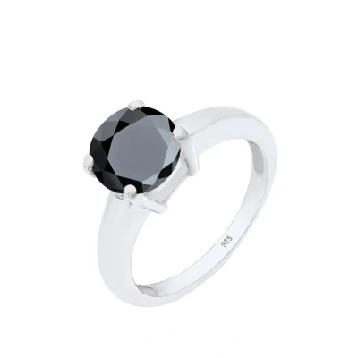 Afbeelding van Elli Solitary Basic Ring, Dames, Maat: 54, Schwarz