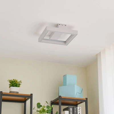 Afbeelding van Lucande Slimme plafondlamp met dimmer CCT 1licht Metaal, kunststof H: 7.7 cm wit Inclusief lichtbron