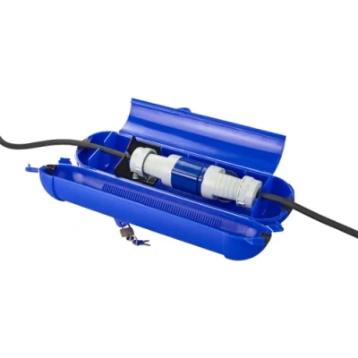 Afbeelding van Pro Plus Veiligheidsbox voor CEE Stekkerverbindingen met Hangslot IP44 Ø 9 x 37 cm Blauw