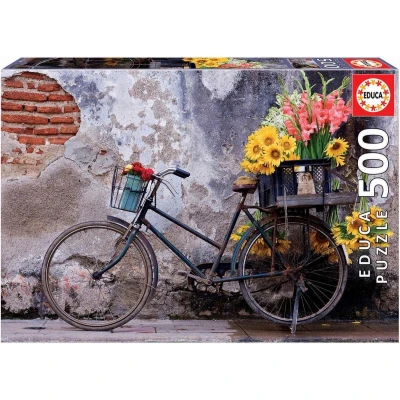 Afbeelding van Legpuzzel 500 stukjes Fiets met Bloemen Educa Puzzel