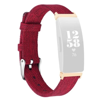 Afbeelding van Fitbit Inspire 1 / HR Ace 2 Canvas nylon bandje Maat: Large Rood