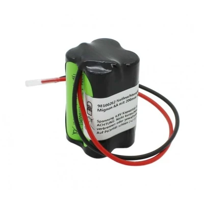 Afbeelding van Noodverlichting batterij NiMH 4.8V 1800mAh F2x2 Mignon AA met 200mm kabel