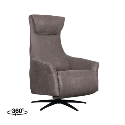 Afbeelding van LABEL51 Lund Fauteuil Bruin Micro Suede