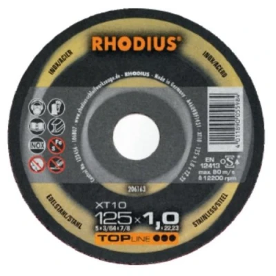 Afbeelding van Rhodius 206262 Doorslijpschijf gebogen 180 mm 1 stuk(s) RVS, Staal