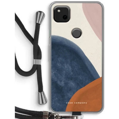 Afbeelding van Case Company® hoesje met Koord geschikt voor Google Pixel 4a Geo #1 Telefoonhoesje Zwart Bescherming aan alle Kanten en Over de Schermrand