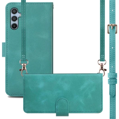 Afbeelding van iMoshion Hoesje Geschikt voor Samsung Galaxy A34 (5G) met Pasjeshouder Bookcase koord Turquoise