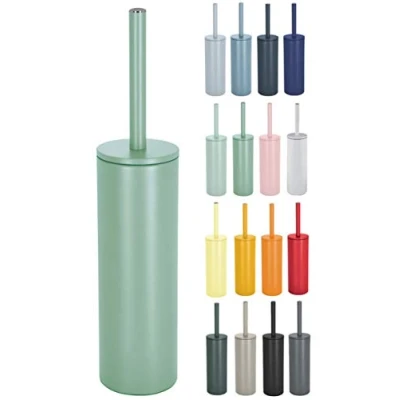 Afbeelding van Spirella Luxe Toiletborstel in houder Cannes salie groen metaal 40 x 9 cm met binnenbak