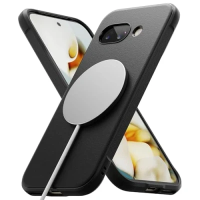 Afbeelding van Ringke Beschermhoes compatibel met Google Pixel 9a, accessoires [Onyx magnetic], magnetisch, antislip, schokbestendig, flexibele bescherming, ultradun, zacht, bumper, duurzaam, magnetisch zwart