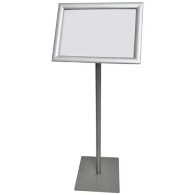Afbeelding van DisplayLager Basic informatiehouder A4, zware voet, met draaibaar inklapbaar frame (zilver, A4)