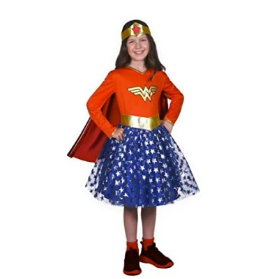 Afbeelding van Ciao Wonder Woman Fashion meisjeskostuum originele DC Comics (maat 5 7 jaar) met tule rok kleur rood, blauw, 11763.5