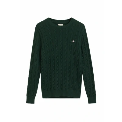 Afbeelding van GANT Cable Cneck Trui, Heren, Maat: Medium, Tartan green