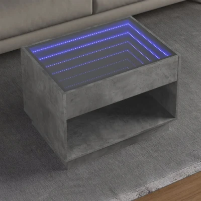Afbeelding van Salontafel met Infinity LED 70x50x50 cm betongrijs