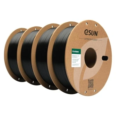 Afbeelding van eSUN PLA filament 1,75 mm, Basic filament, maatnauwkeurigheid +/ 0,05 1 kg per spoel, 4 spoelen voor 3D printers, zwart x