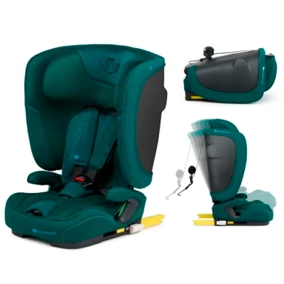 Afbeelding van Kinderkraft FIX2GO I‑SIZE Autostoel 76150 cm ISOFIX &amp; Top Tether 5‑stoelen Slaapfunctie SAFERIDE Sensor H‑GUARD+ SPS+ Zijbescherming AIR FLOW Ventilatie Opvouwbaar Groen
