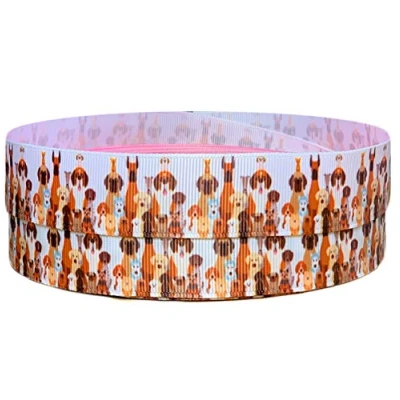 Afbeelding van Cartoonlint voor honden, 2 m x 22 mm breed, gepersonaliseerde verjaardagstaartdecoratie en decoratie ideeën geschenkverpakking, strikken, decoraties tassen, dozen, ballonnen,
