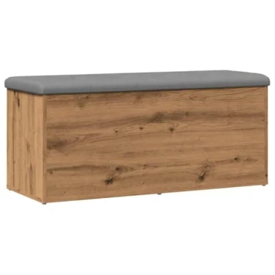 Afbeelding van vidaXL Opbergbankje 102x42x45 cm bewerkt hout artisanaal eikenkleur