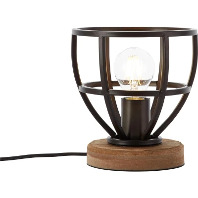 Afbeelding van Brilliant Tafellamp &quot;Matrix&quot; XS Zwart/Hout Landelijk