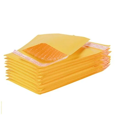 Afbeelding van 10 stuks bubbelenveloppen, 18 x 23 cm, envelop met bubbels, A5, gevoerde pakketten, kleur: oranje, zelfdichtend, verzendbescherming voor verpakking