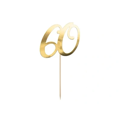 Afbeelding van Partydeco Cake Topper gold 60 jaar