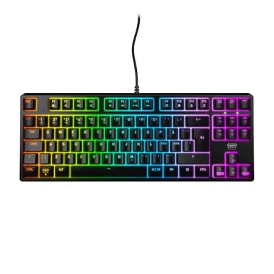 Afbeelding van CHERRY XTRFY K4V2 TKL, bekabeld gaming toetsenbord zonder cijferblok, pan Nordic lay out (QWERTY), aanpasbare RGB verlichting, mechanische schakelaars MX2A RED, zwart
