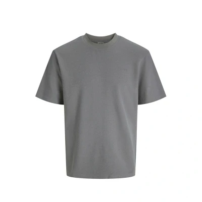 Afbeelding van Jack &amp; Jones T shirt Jcopacer Structure Tee Ss Crew Neck 12279906 Gray Flannel Mannen Maat S