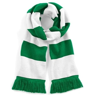 Afbeelding van Beechfield Gestreepte sjaal Stadium B479 Kelly Green / White