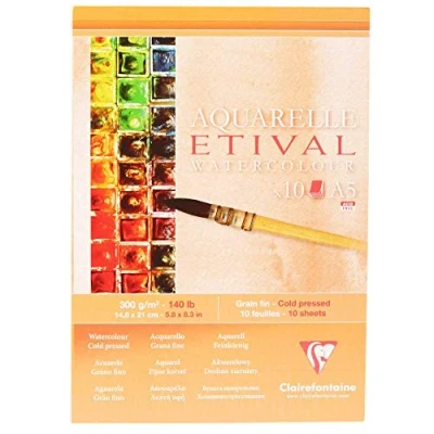 Afbeelding van Clairefontaine Etival Aquarel papier 300grm A5 10 vel