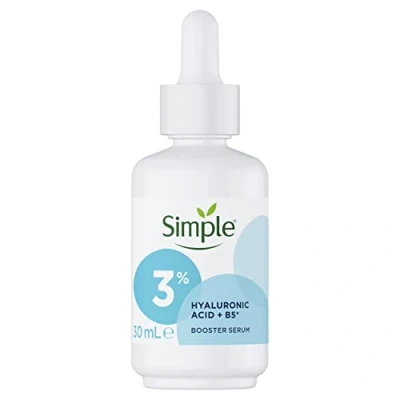 Afbeelding van Simple 3% hyaluronzuur en B5 voor een gehydrateerde zachtere huid. Geschikt alle huidtypes. 30 ml