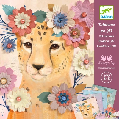 Afbeelding van Djeco knutselset 3D schilderijen bloemen maken