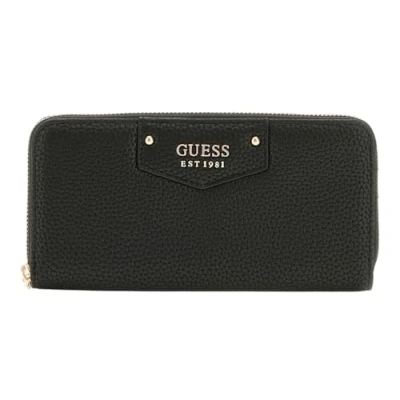 Afbeelding van GUESS Portemonnee Eco Brenton SLG Large Zip Around Wallet Black Zwart